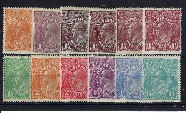 Image of Australia SG 56/66 VLMM British Commonwealth Stamp